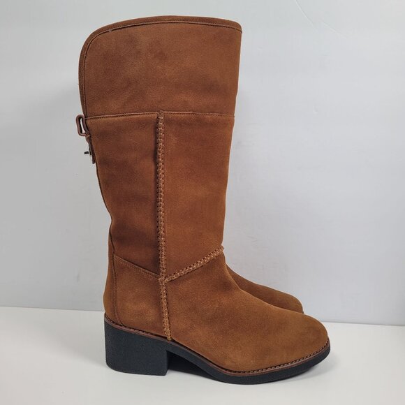 Coach Women's Brown Turnlock Shearling Boots G1011 US Size 8.5B - Picture 1 of 12